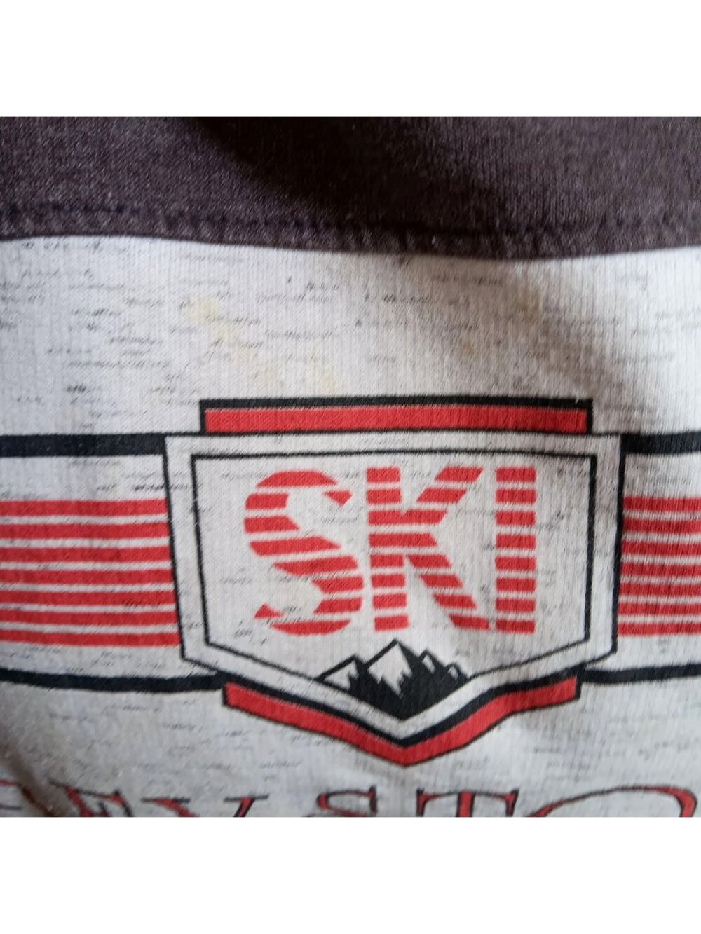 True Vintage Sweatshirt Large Ski Keystone Colorado Diport USA T-shirt Distress